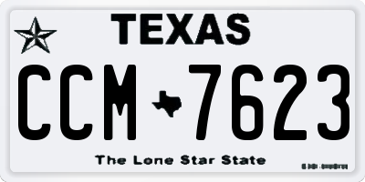 TX license plate CCM7623