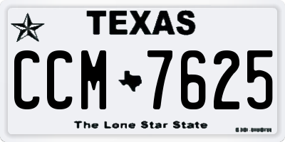 TX license plate CCM7625