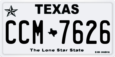 TX license plate CCM7626
