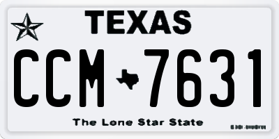 TX license plate CCM7631