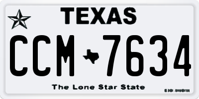 TX license plate CCM7634