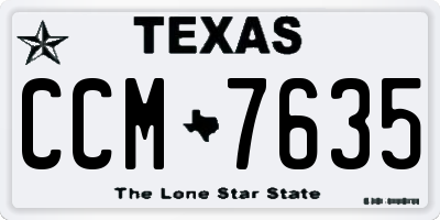 TX license plate CCM7635