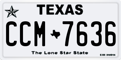 TX license plate CCM7636