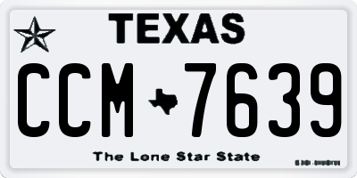 TX license plate CCM7639