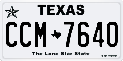 TX license plate CCM7640