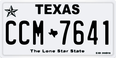 TX license plate CCM7641
