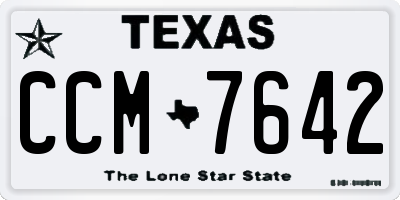 TX license plate CCM7642