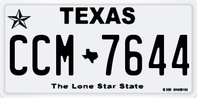 TX license plate CCM7644