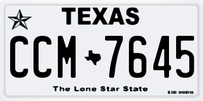 TX license plate CCM7645