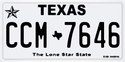 TX license plate CCM7646