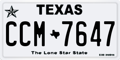 TX license plate CCM7647