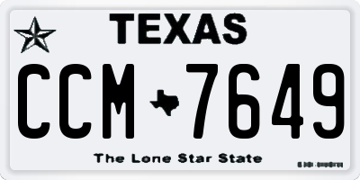 TX license plate CCM7649