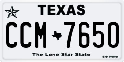 TX license plate CCM7650