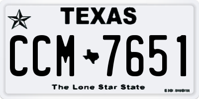 TX license plate CCM7651