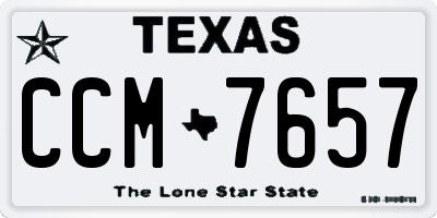 TX license plate CCM7657