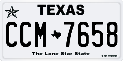 TX license plate CCM7658