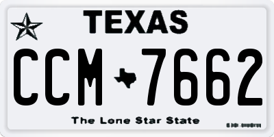 TX license plate CCM7662