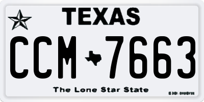 TX license plate CCM7663
