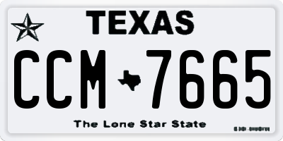 TX license plate CCM7665