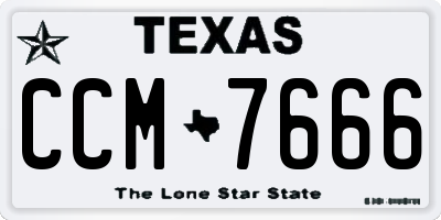 TX license plate CCM7666