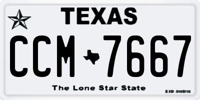 TX license plate CCM7667