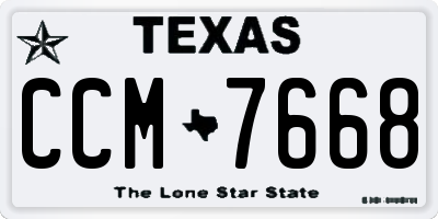 TX license plate CCM7668