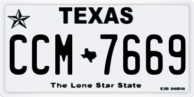 TX license plate CCM7669