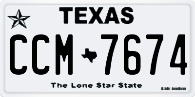 TX license plate CCM7674