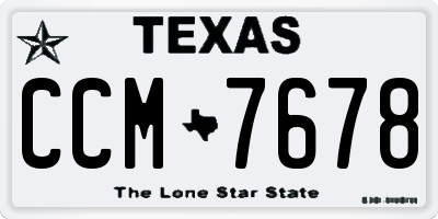 TX license plate CCM7678