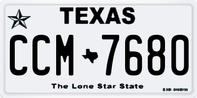 TX license plate CCM7680
