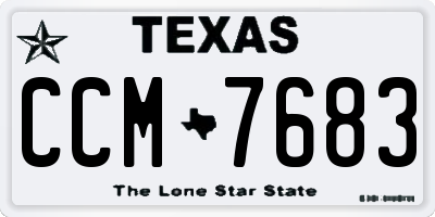 TX license plate CCM7683