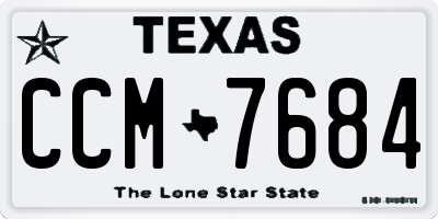 TX license plate CCM7684