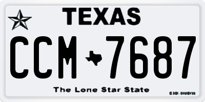 TX license plate CCM7687