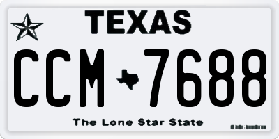 TX license plate CCM7688