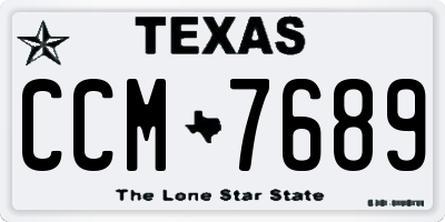 TX license plate CCM7689