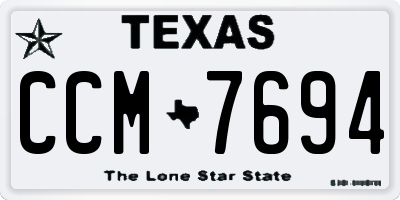 TX license plate CCM7694