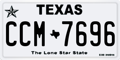 TX license plate CCM7696