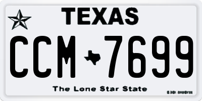 TX license plate CCM7699
