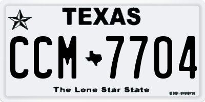 TX license plate CCM7704