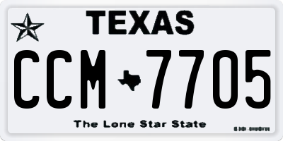 TX license plate CCM7705