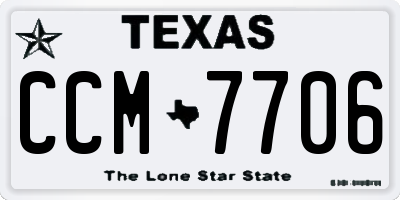 TX license plate CCM7706