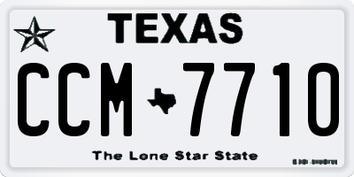 TX license plate CCM7710