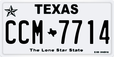 TX license plate CCM7714