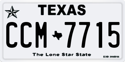 TX license plate CCM7715
