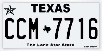 TX license plate CCM7716