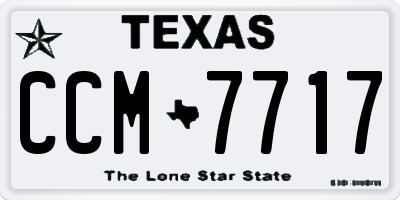 TX license plate CCM7717