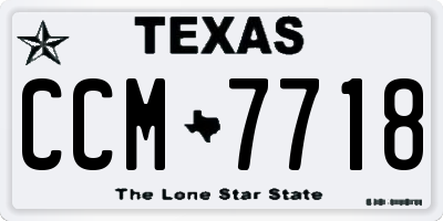 TX license plate CCM7718