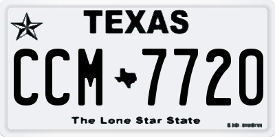 TX license plate CCM7720