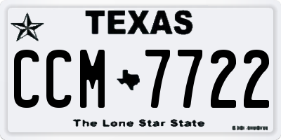 TX license plate CCM7722