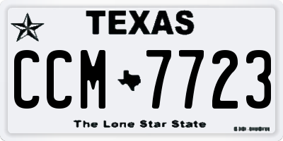 TX license plate CCM7723